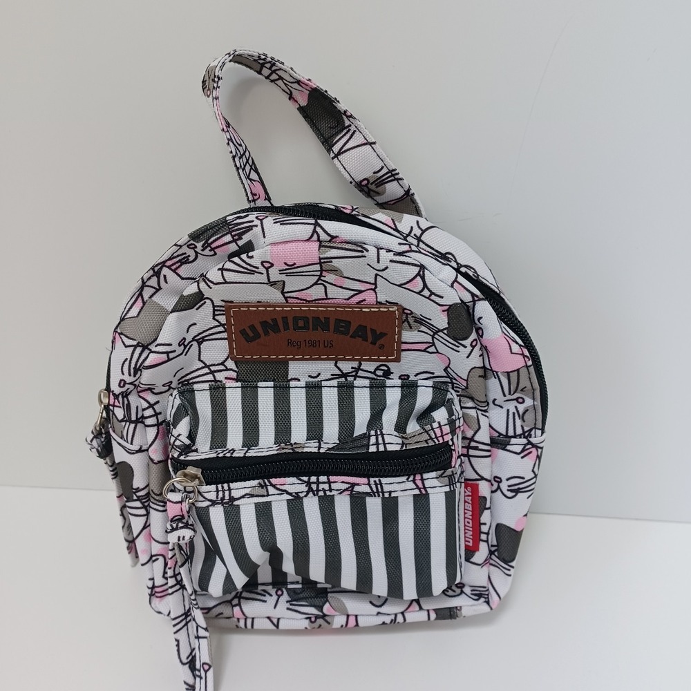 Union Bay Outlander Mini Backpack Purse Cats And Stripes With Carry Handles NWOT - Picture 1 of 7